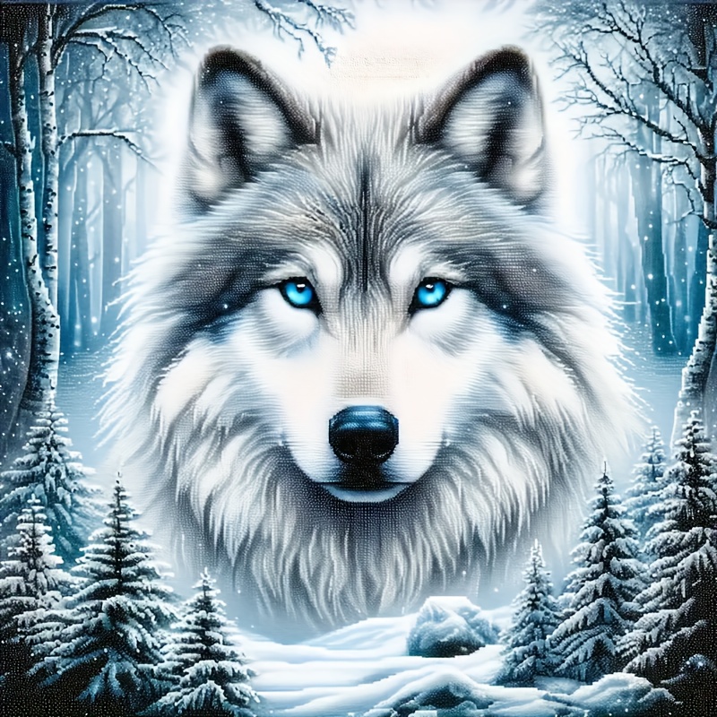 

Wolf In Snowy 5d Diamond Painting Kit, Round Diamond Art And Craft Set For Home Wall Decor, Animal Theme Acrylic Diy Diamond Embroidery Craft, Adults Gift Set - 20x20cm