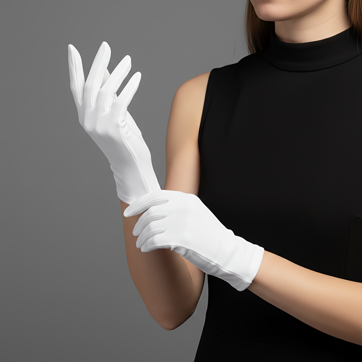 1 pair womens elegant white dress gloves short breathable - Temu