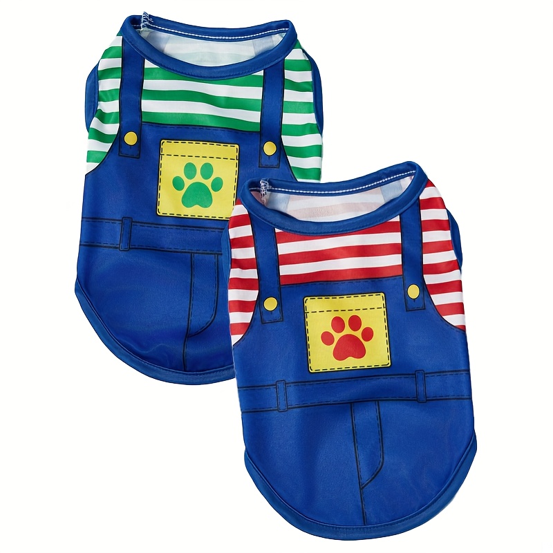 1pc pet cat and dog cartoon stripe print comfortable cool breathable harness vest Product details 0