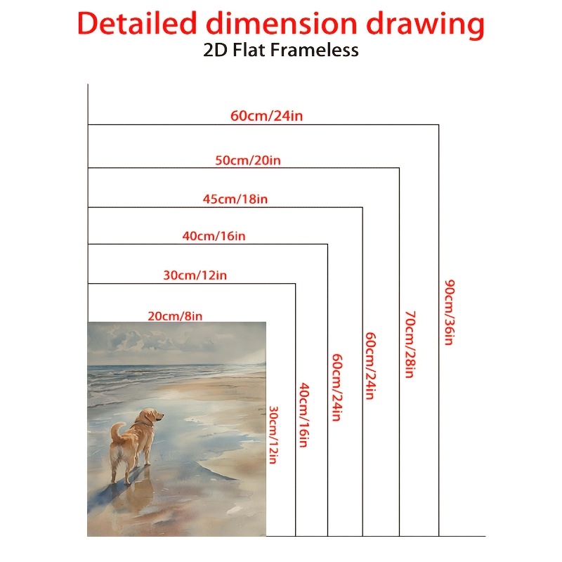 2d flat 2d flat frameless   theme printable wall art coastal watercolor painting   home decor golden retriever gift creative poster fun   wall decor family bedroom   room bathroom