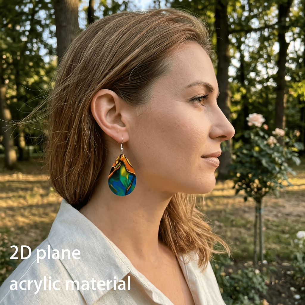 Bohemian Style Acrylic Teardrop Earrings for Women