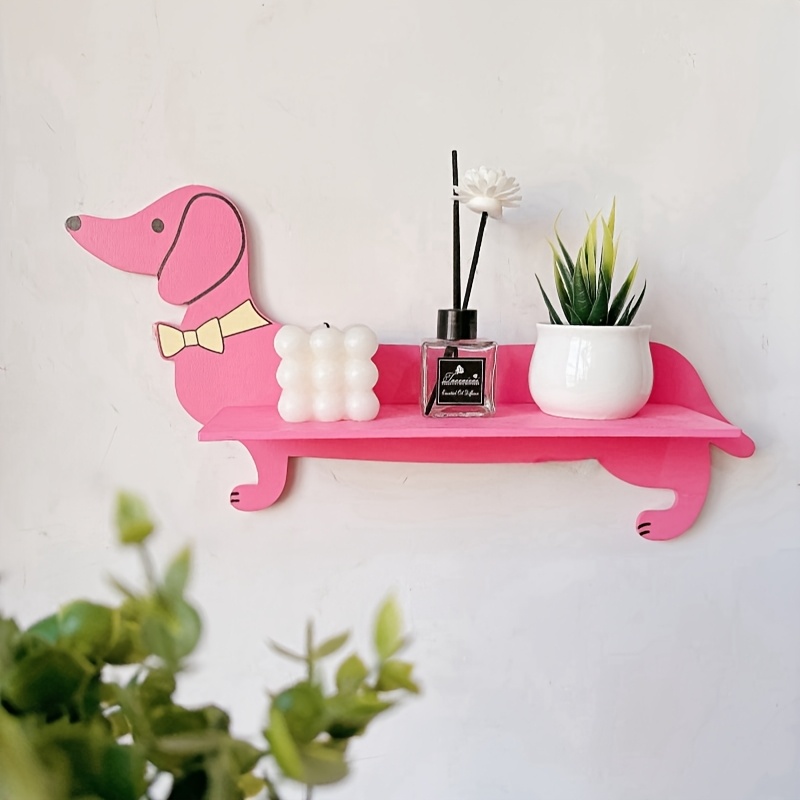 

Wooden Dachshund Dog Shaped Floating Shelf, Mounted Storage For Decor, Multipurpose Home Aesthetic Display Rack, Utility Racks