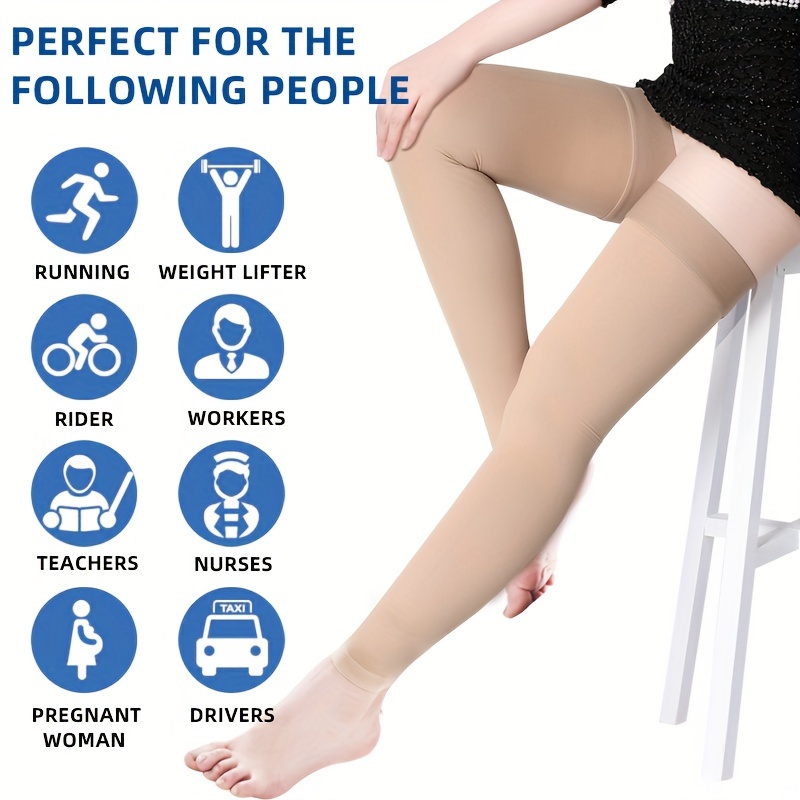 1Pair Thigh High Compression Stocking Footless,Support Hose 20