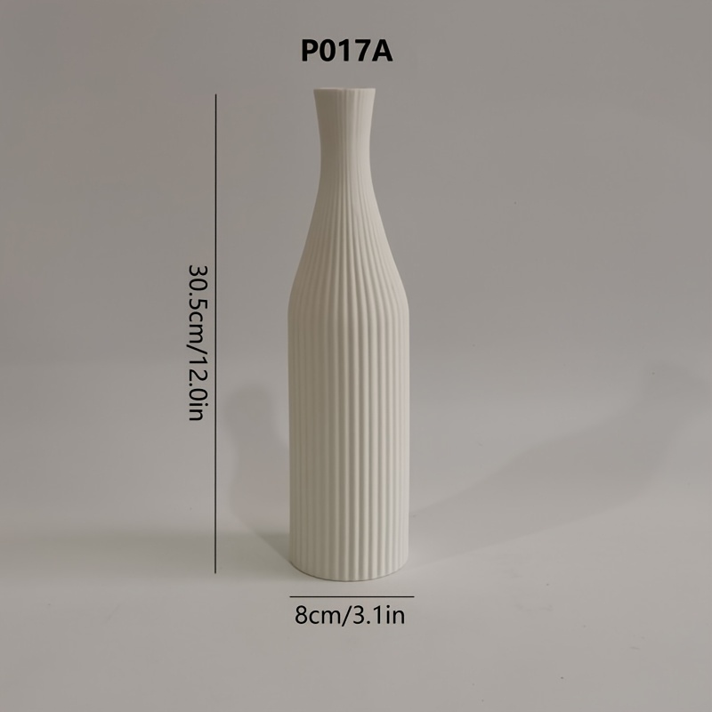 Image of Nordic Modern Minimalist Striped Geometric Ceramic Vase Ornament For Living Room Flower Arrangement, For Roses, Peonies, Lilies, Hydroponic , Dried Flowers, Artificial Flowers, Reeds