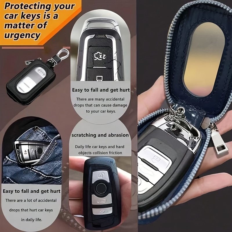 1pc leather car key holder zipper metal clip Temu Australia