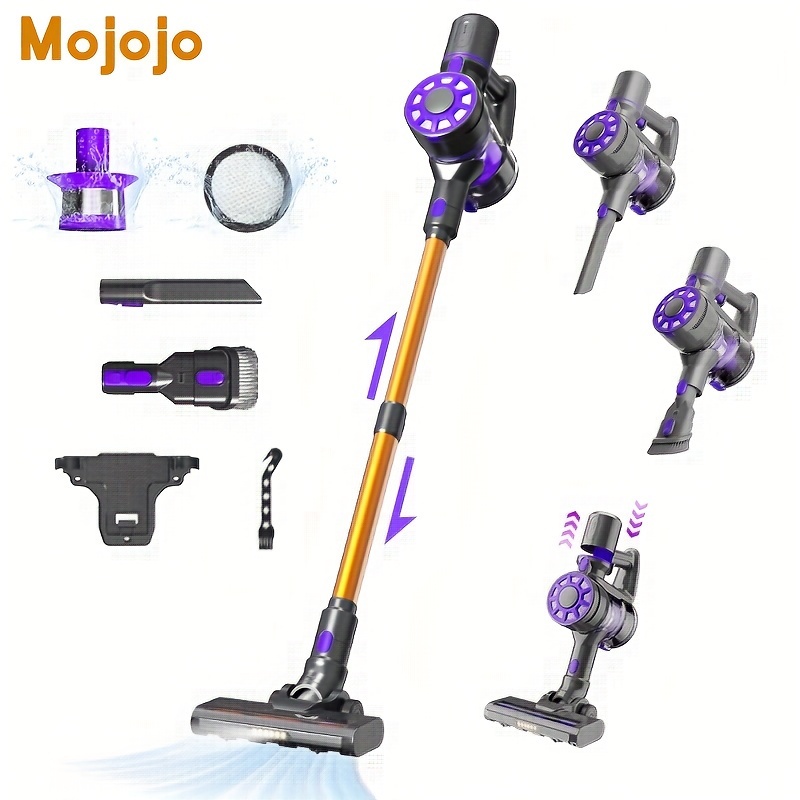 

Mojojo Cordless Vacuum , 18kpa Suction, 6 * 2200mah Detachable Battery, 6-in-1 , Led , Suitable For , Carpet, Pet , Car