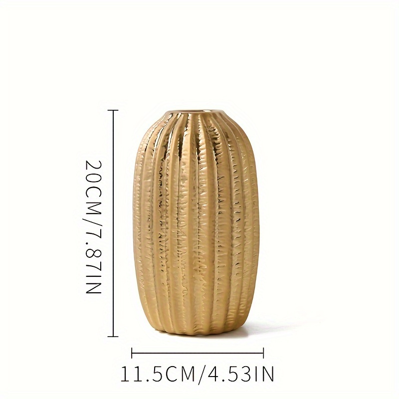 1pc Modern Simple Ceramic Vase Ornament Creative Vase Room Soft Decoration Dried Flower Vase