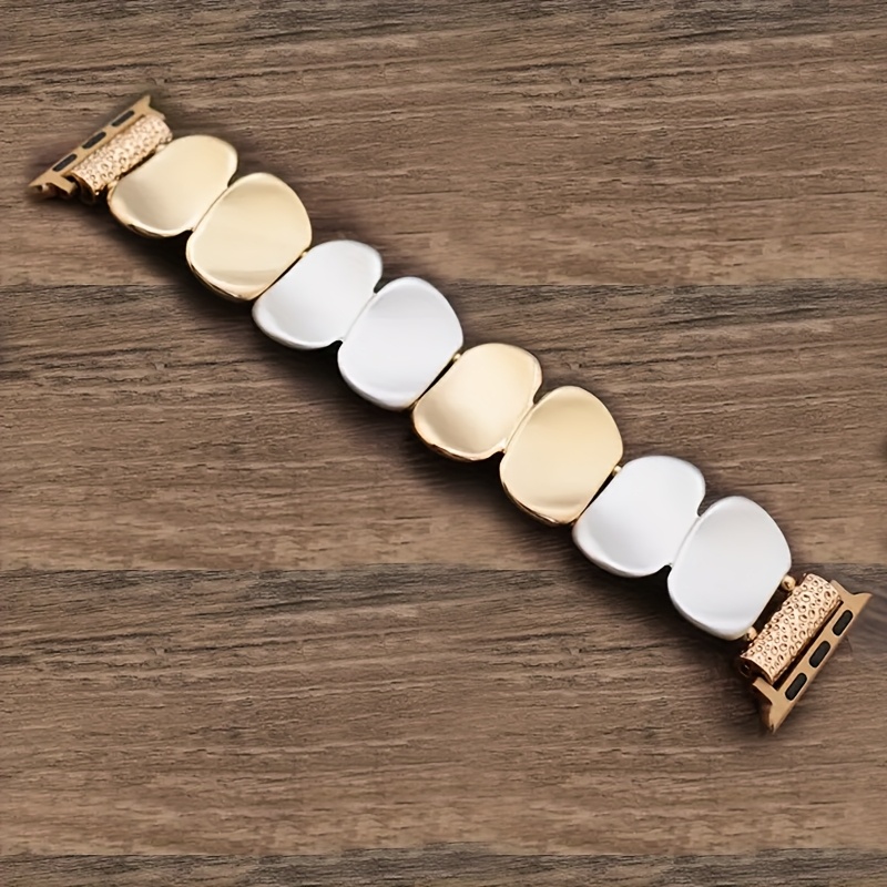 TEMU Correa Elástica de Metal Compatible con Apple Watch Ultra /1, 10 6/SE 5 4 3 2 - Pulsera de Elasticidad Adecuada para Regalo, Banda de Repuesto
