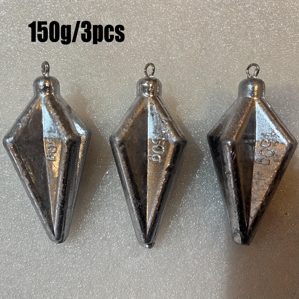 Image of 3pcs Fishing Weight Lead Sinkers, Bank Fishing Lead Sinker Sea Water Fishing Lead Sinker Casting, 4 Corner Fishing Lead Weights, Surfing Fishing, Best For Christmas, Thanksgiving