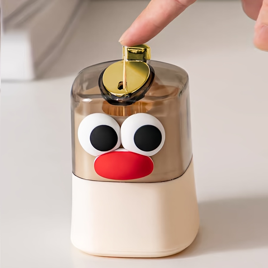 

Automatic Pop-up Toothpick Dispenser Holder - 1pc Cute Creative Plastic Toothpick Container For Kitchen And Restaurant Use