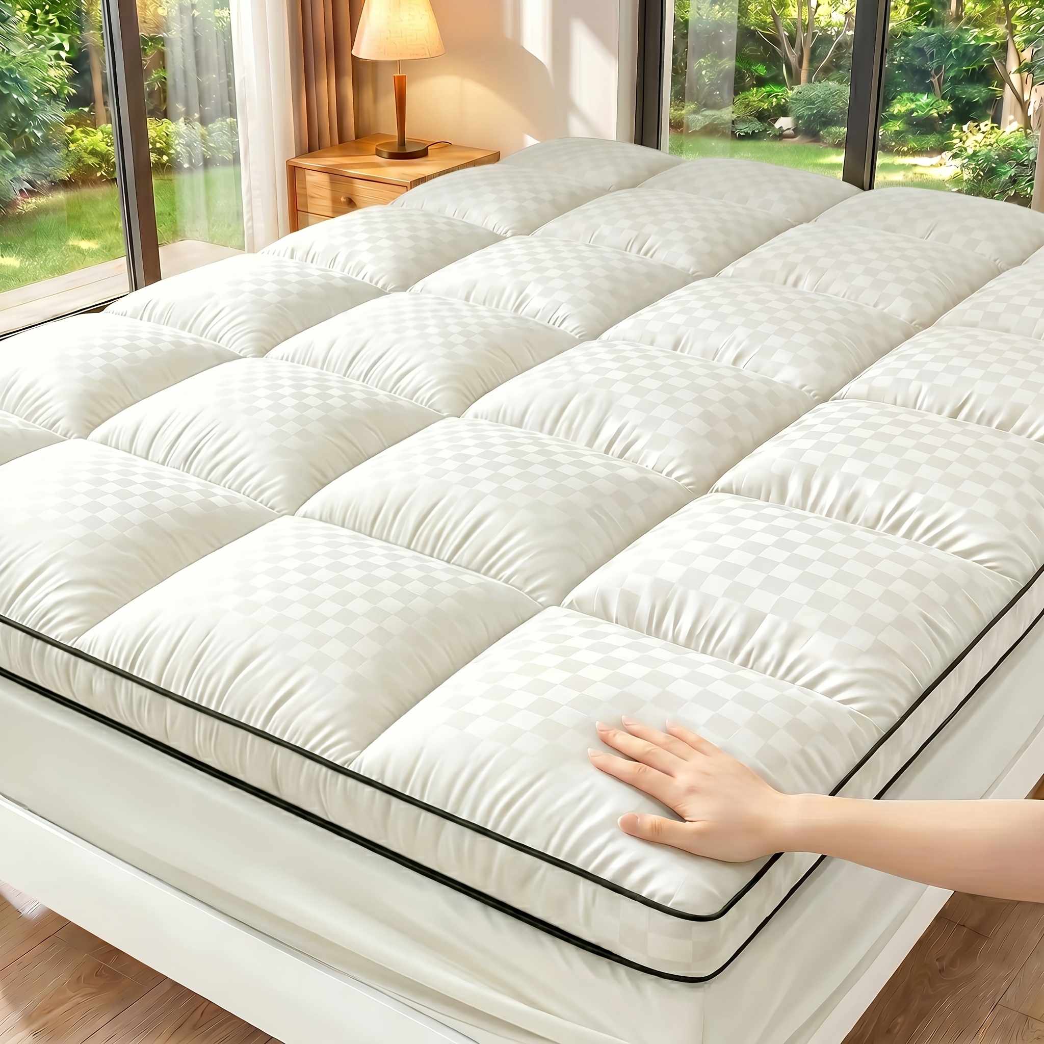 TEMU 1pc Soft And Skin-friendly Mattress Protector, Deep Pockets, Anti-slip And No Shifting, Breathable And Sweat-free, Dust-proof And,