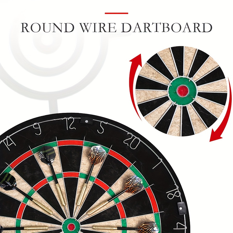45,72 cm Braziliaans premium hennep dartbord volgens officiële wedstrijdspecificaties met 6-delige dartset