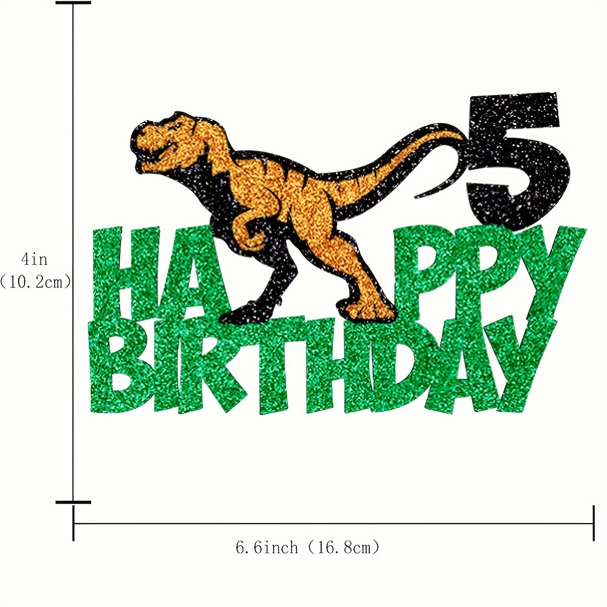 1 Dinosaur Happy Birthday Cake Topper For 3/4/5/6 Year Olds, Dinosaur Theme Birthday Cake Decoration