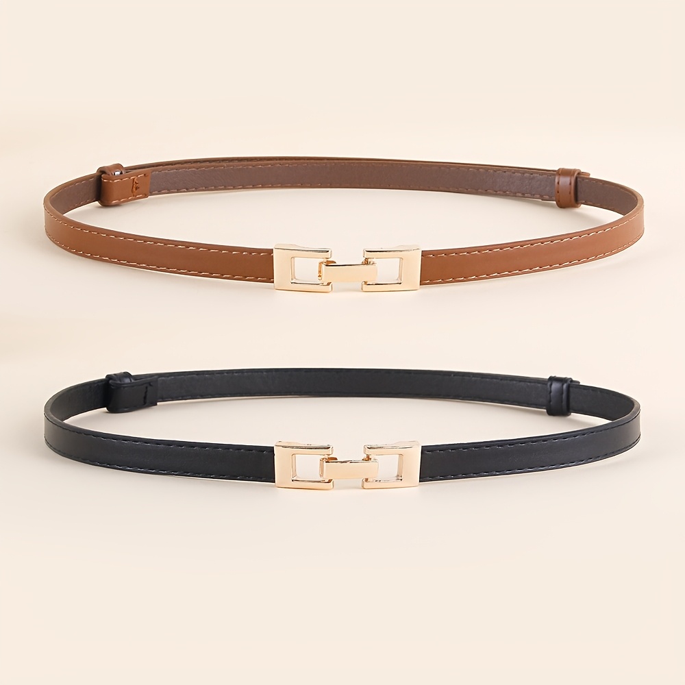 TEMU 2pcs Set With Alloy Decoration, Adjustable Retractable Belt, Fashionable And Versatile Style