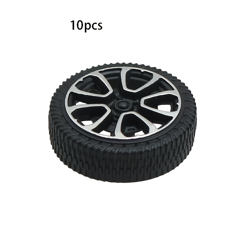 10pcs Of 30mm Decorative Toy Wheels With 2mm Hole Axles, Fun Assembly Parts For Small