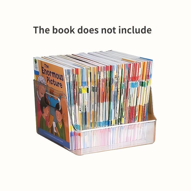 TEMU Transparent Plastic Book Storage Box With Handle - Ideal For Organizing Student Textbooks, , And More - Home Or Classroom Use, Classroom