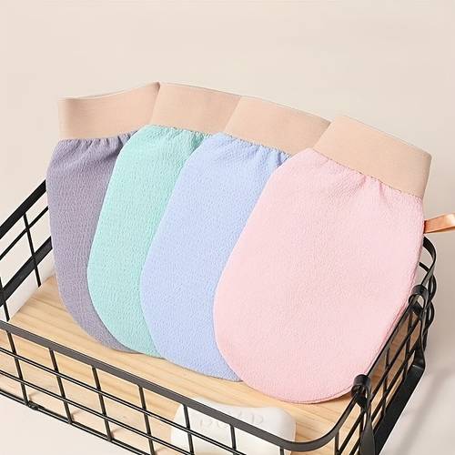 4pcs bath scrub towels exfoliating back scrubber for home use designed for women skin single layer fine mesh for exfoliation strong fine sand for deep cleansing bath towel scrubber personal hygiene product