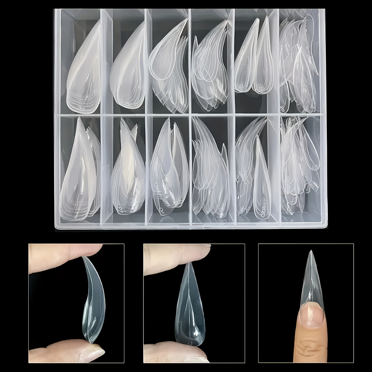 TEMU Cat Claw Dragon Extension Quick Extension Light Relax Nails, 120pcs Box Of Transparent Nail Wraps