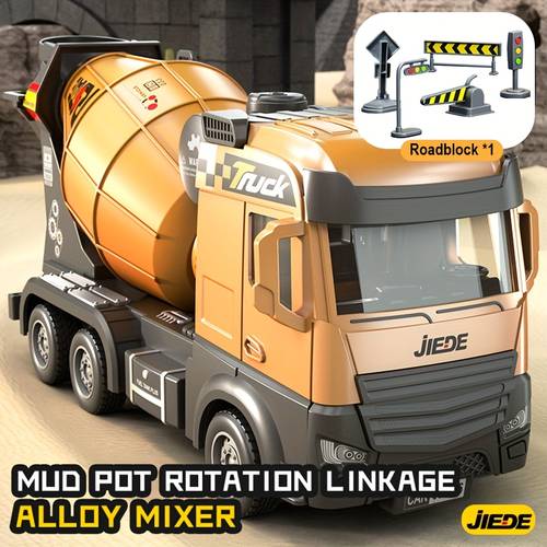 imagen del artículo camión de cemento de aleación para niños, juguete para niños y niñas de 3 años, set de juguetes de construcción die-cast, de vehículo de ingeniería en aleación con rotación por y juego de vertido - regalo