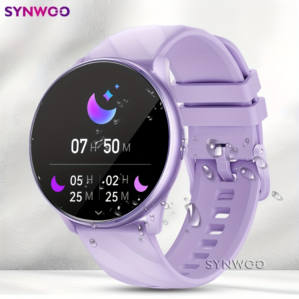 Image of Synwoo Round Smart Watch Compatible For Iphone & With Wireless Calling, Ipx8 Waterproof Wireless Smartwatch, - Jellyfish Design Watch With For , (for Phones) - Smartphone