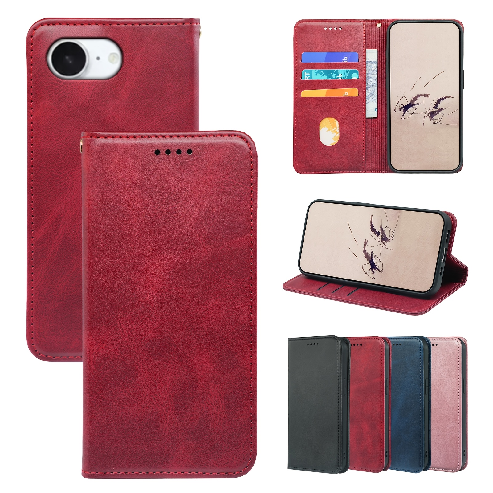 TEMU Phone Case - This Is Flip Cover Wallet Case Designed For The For Iphone 17e, Which Fits The Device Perfectly. It Includes 3 Card Slots And