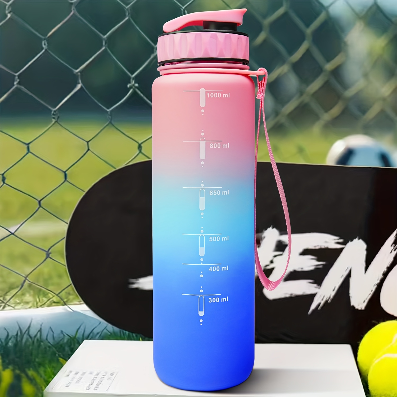 TEMU 32oz Water Bottle, Featuring Motivational Time Markers & Filter, Large Water Bottles With Strap For Fitness, Sports, Gym, Outdoor, Office Use,