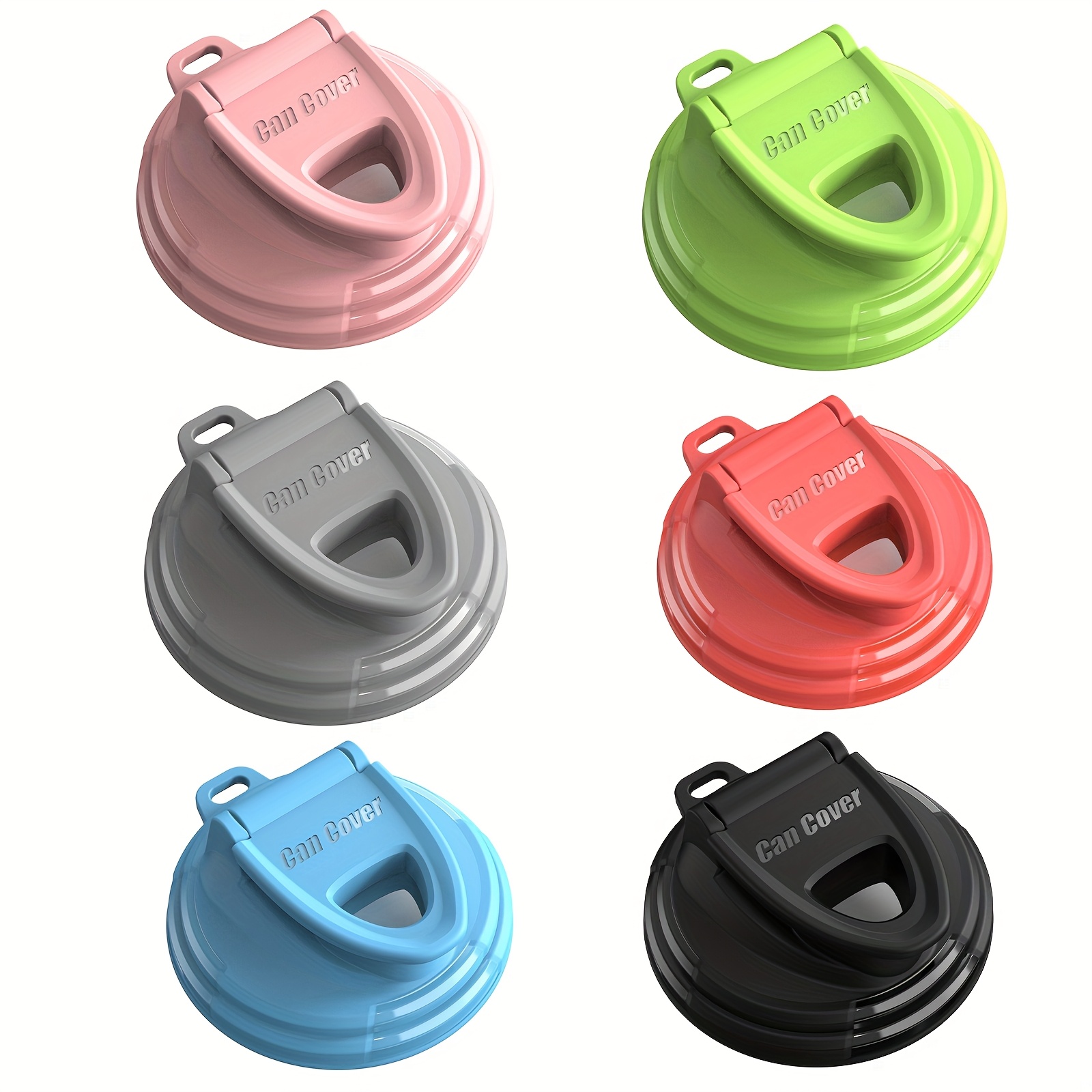 Image of 6pcs Beverage Can Lids, Standard Size Soda/beer/energy Drink Can Covers, Reusable Soda Can Lids, , Prevents , (6 Colors )