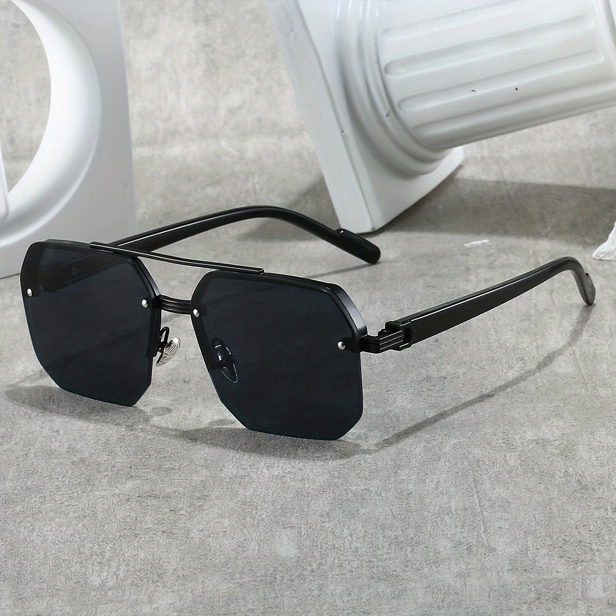 

Trendy Square Fashion Glasses With Half-rim Design - Golf & Sports