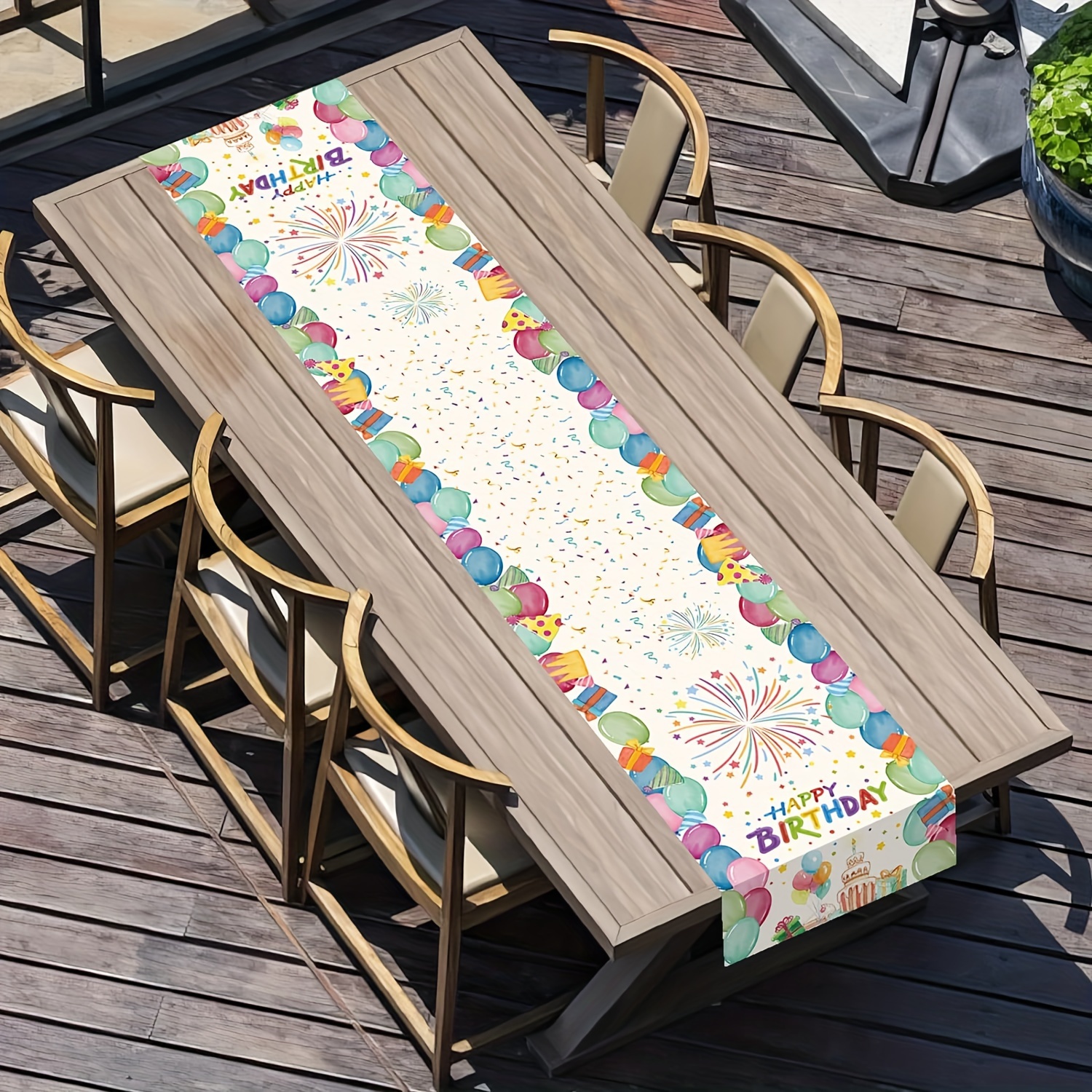 

Birthday Party Table Runner - Polyester, Rectangular, Dining & Kitchen Decor