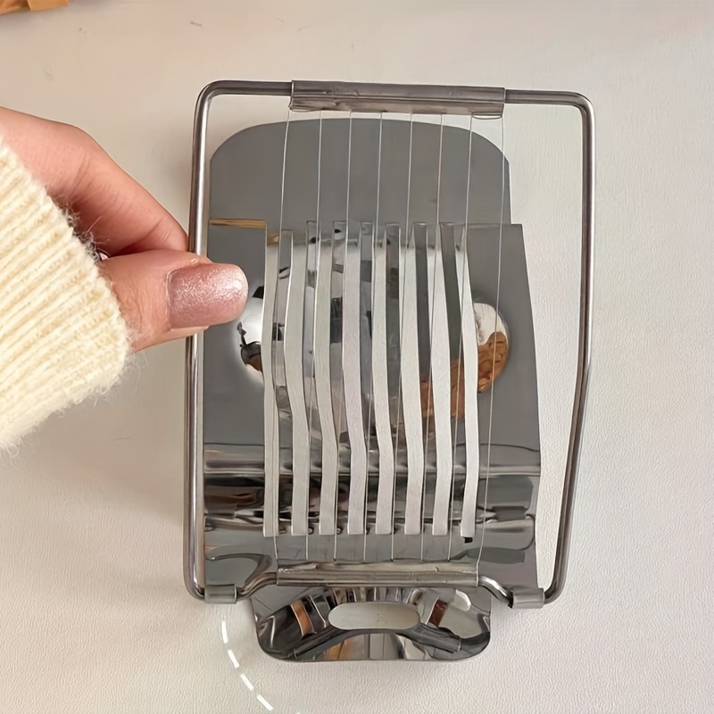 TEMU Stainless Steel Manual Egg & Fruit Slicer - Multi-blade Uniform Slices For Eggs, Avocados, Cheeses - Ergonomic Handle, No Electricity Needed -
