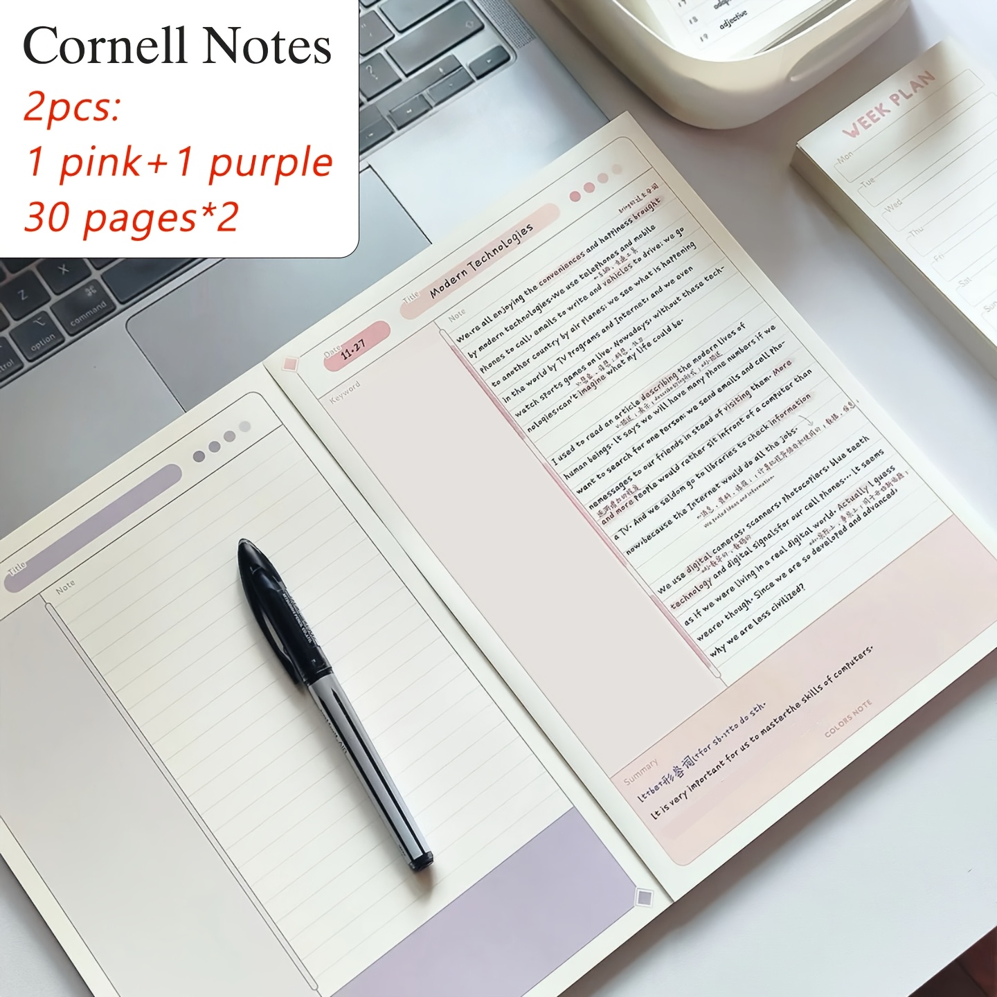 

2pcs Of Notes Daily Notebooks - A B5 Size Notes That Can Enhance Your Study And Better Record Feelings And . The Paper Is Easy To Tear Off, Suitable For School And .