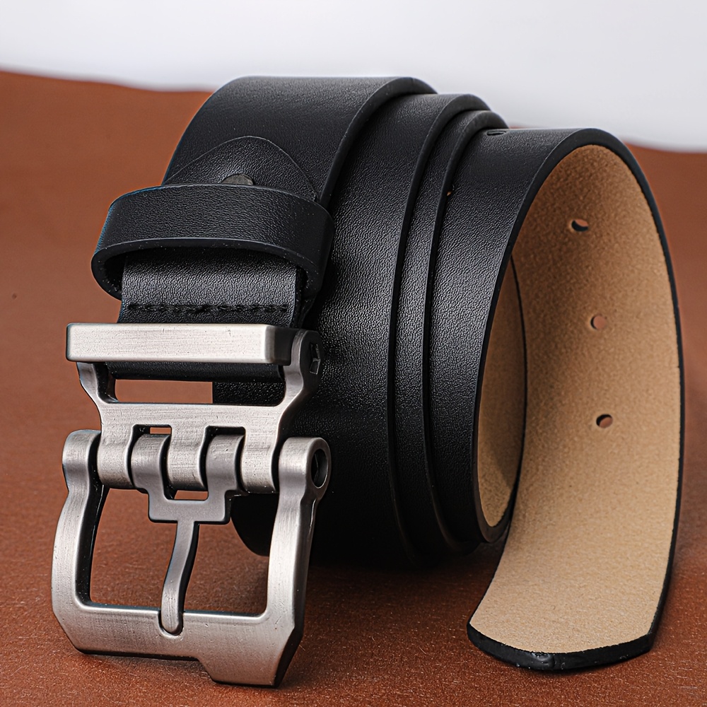 TEMU Adjustable Faux Leather Belts For Men, Suitable For Waist Sizes 110-165cm, Ideal For Casual And Formal Wear, Making Them Perfect Gifts For