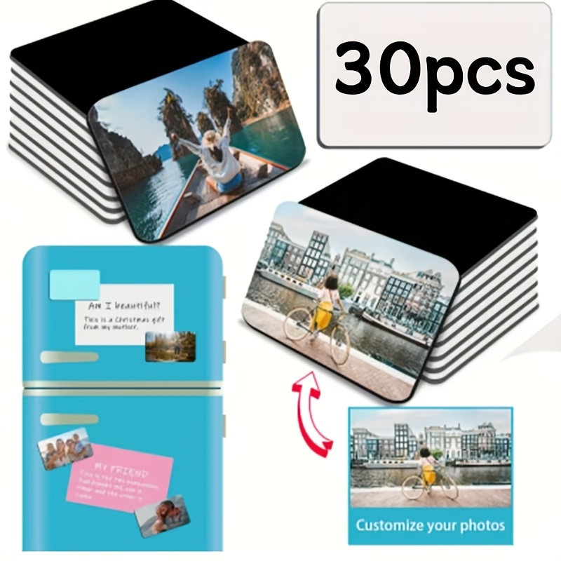 TEMU 30pcs Custom Photo Refrigerator Magnets - Personalized Rectangular Pvc Fridge Magnets Made With Your Own Pictures, High-quality Printed Fun