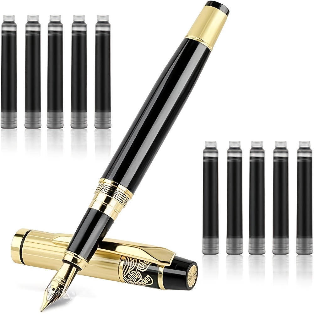 

Metal Pen, 5/50 2.6mm Cartridge, 0.5mm Luxury Fine Tip Business Pen, Smooth Writing Stainless Steel Calligraphy Pen, Suitable For Office And School Supplies