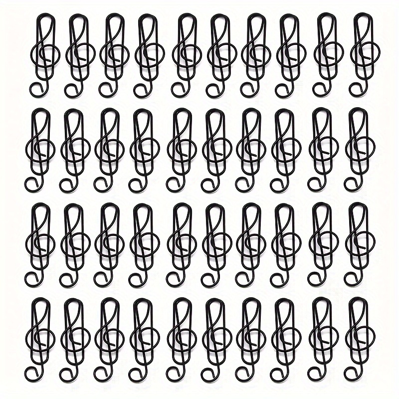 Image of 40pcs Music Note Shaped Paper Clips Multi Color Colored Paper Clips Office Stationery Supplies Metal Clips Office Data File Classification Clip Treble Clef Creative Paper Clips