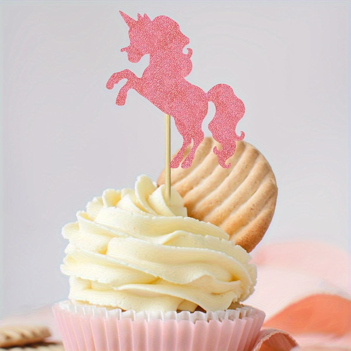 Einhorn Cake Topper Set 6-teilig In Rosa - Deko Für Geburtstag, Baby Shower & Hochzeit