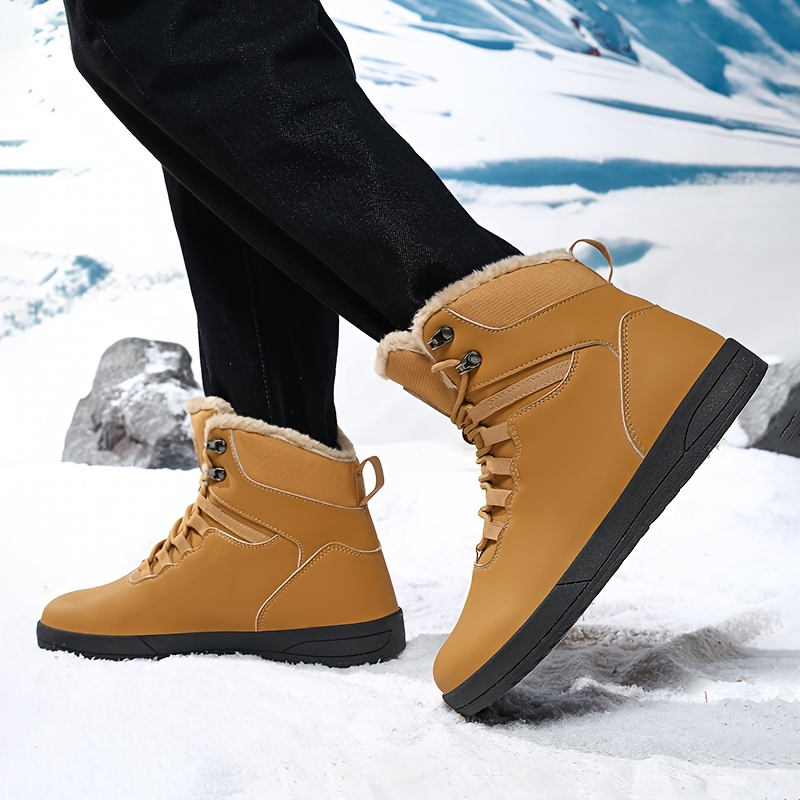 Warm Men's Snow Boots, Anti-Slip Hiking and Mountaineering Boots