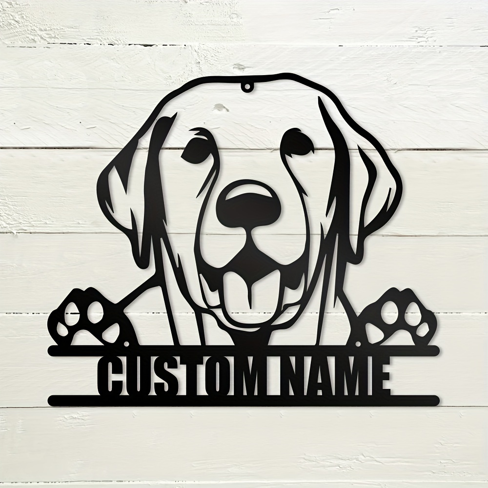 

1pc, Custom Labrador Retriever Metal Sign, Personalized Dog Name Sign, Dog House Decor, Pet Lover Gift, Dog Mom Sign, Pet Wall Art, Dog Monogram Sign