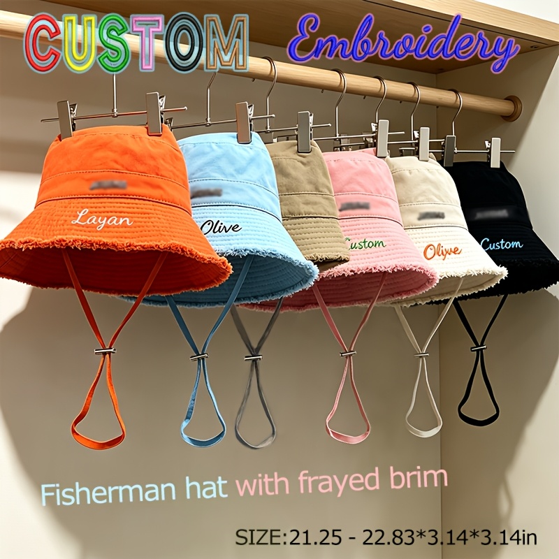 Custom Embroidered Fisherman Hat with Adjustable Drawstring
