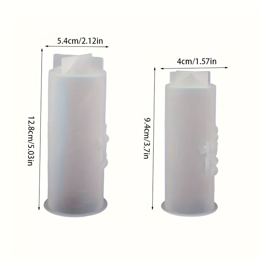 Image of 2pcs/set Silicone Candle Mold, Orchid-shaped Cylinder Design, Silicone Cylinder Mould For Resin Plaster Concrete Casting, Crafts For Home Decoration
