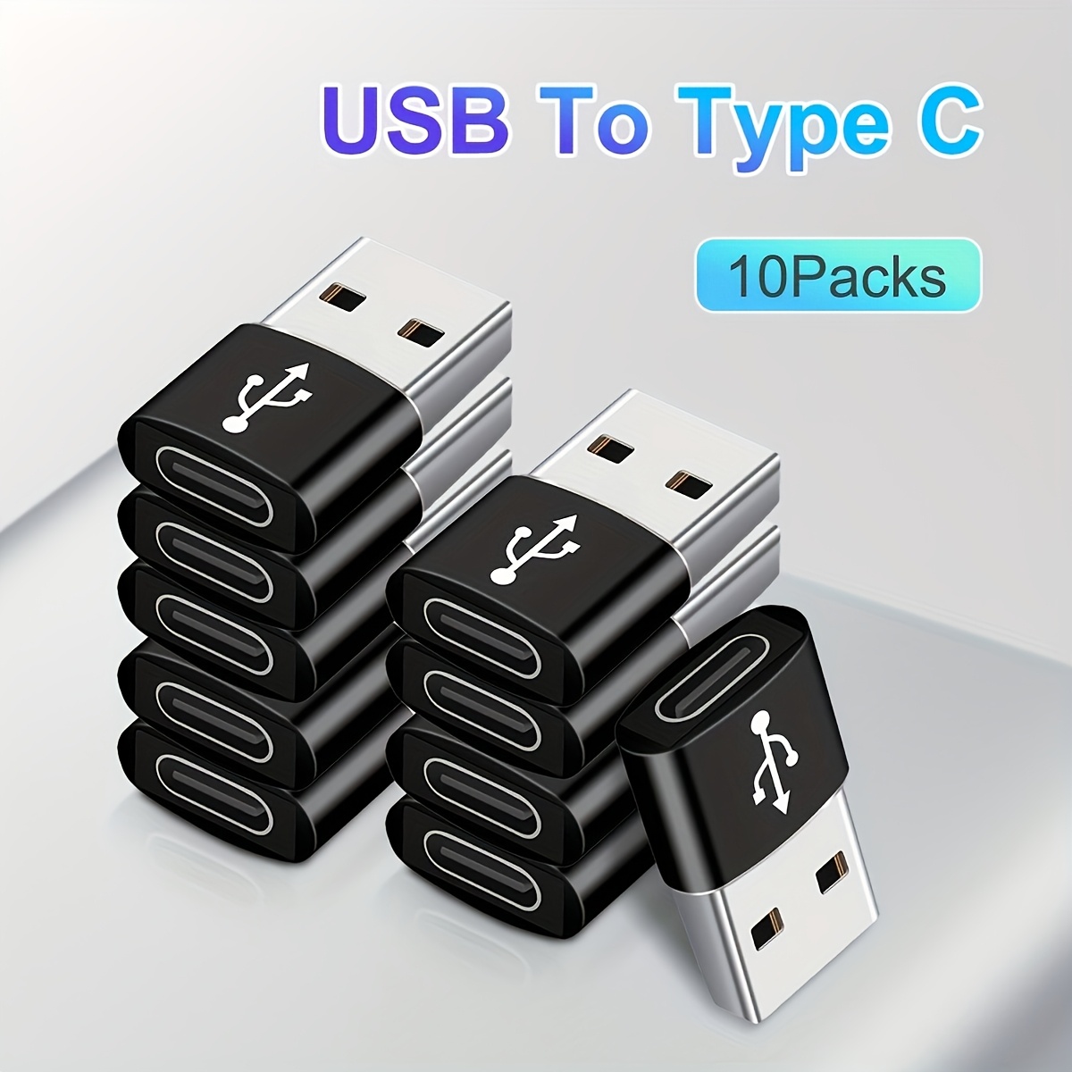 TEMU Lot de 10/8 Adaptateurs USB vers USB C, Convertisseur de câble de charge Type C vers USB A pour Apple Watch Ultra, for iwatch Series 9 8 SE, for