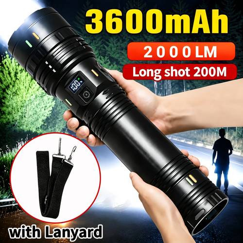 high brightness large shoulder strap led flashlight with adjustable zoom function suitable for outdoor hunting and other a portable lighting device and a must have for