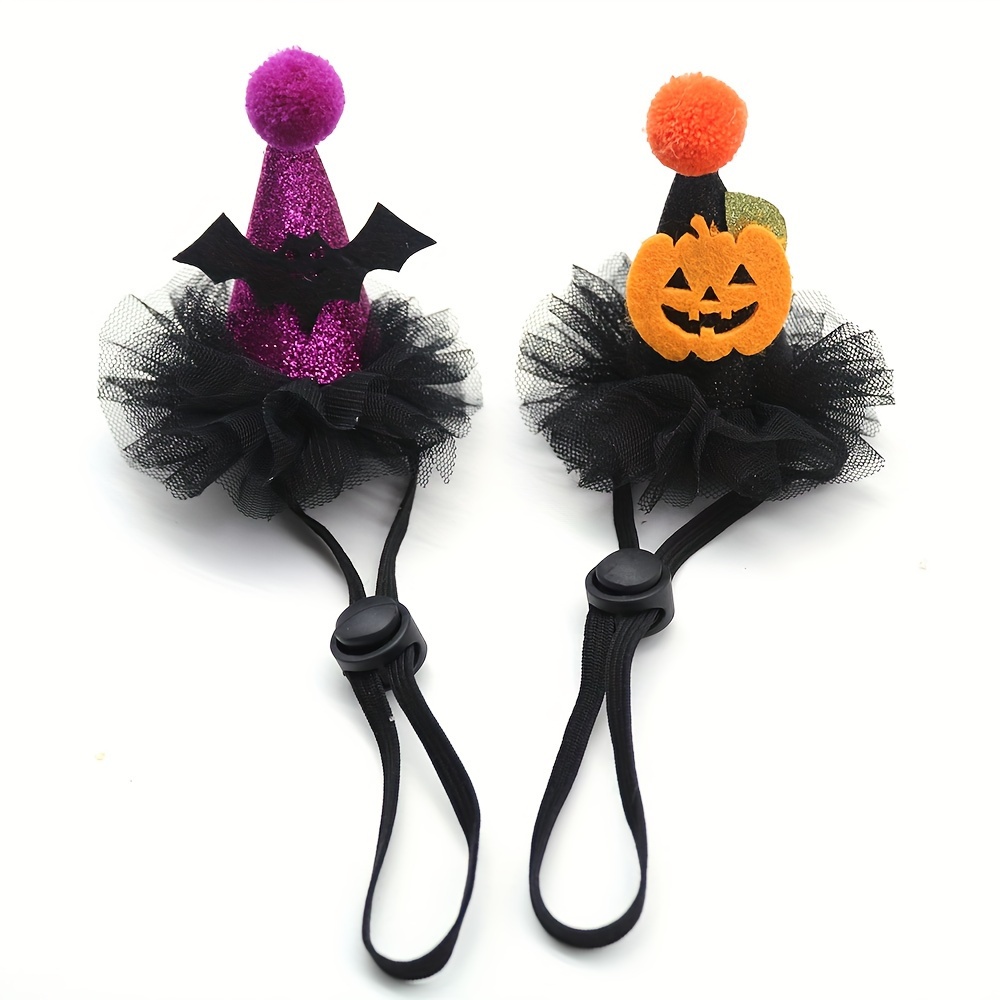 TEMU 2pcs Adjustable Halloween Pet Hats For - Spooky Costume Accessories For A