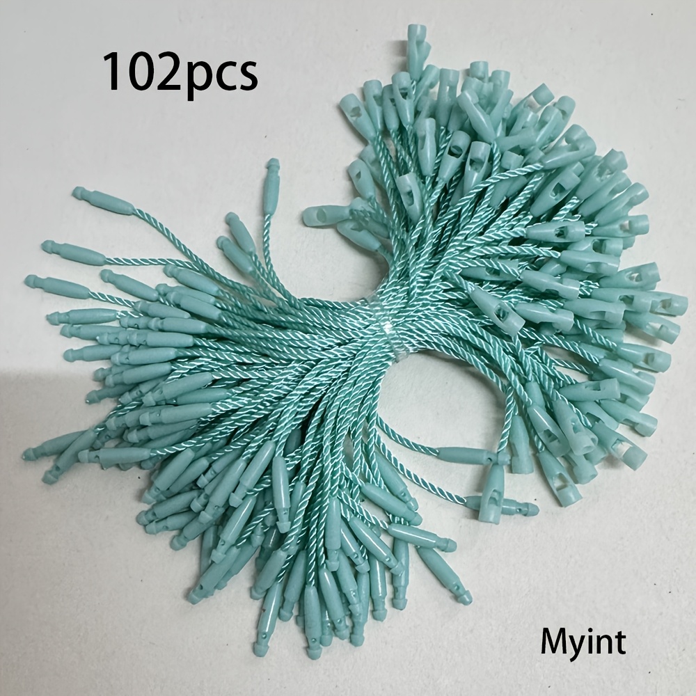 TEMU Lot de 102 pièces/sac (10 cm) Pendentifs Étiquettes Tête de Balle avec Boucles en Plastique & Cordons à Filetage Manuel - Multicolore, Convient