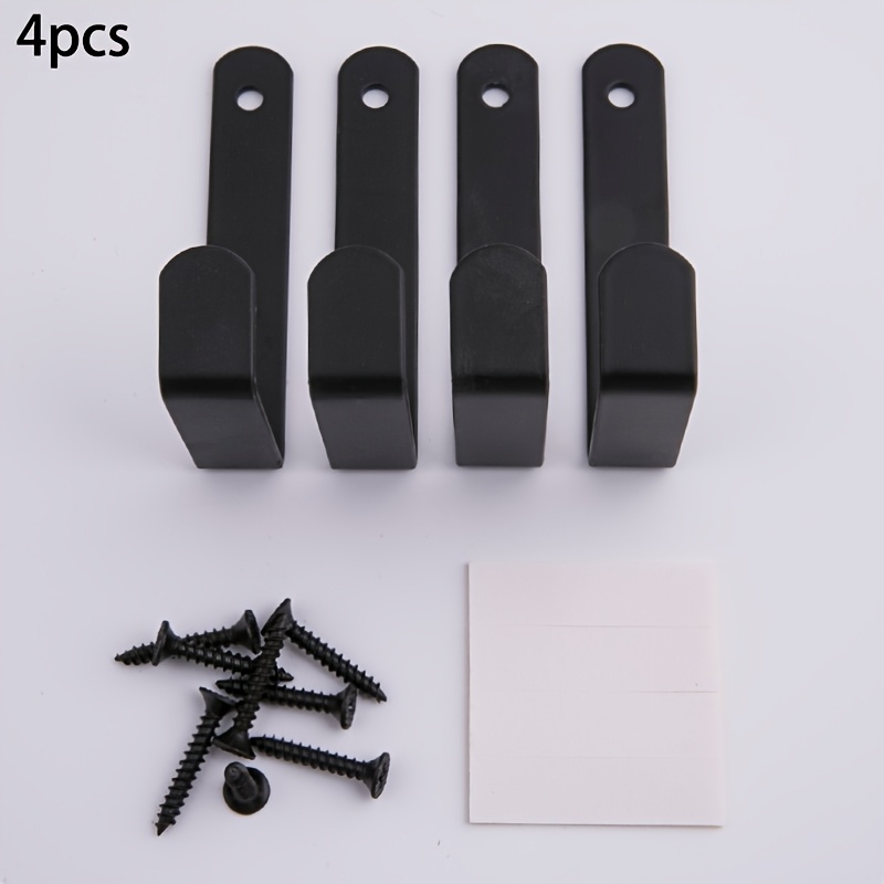 TEMU 4pcs L-shaped Double Hole With Washers And Black M3.5x25 Screws, Suitable For Home, Hotel, Bathroom, Wardrobe, And Door , Includes Black Screws