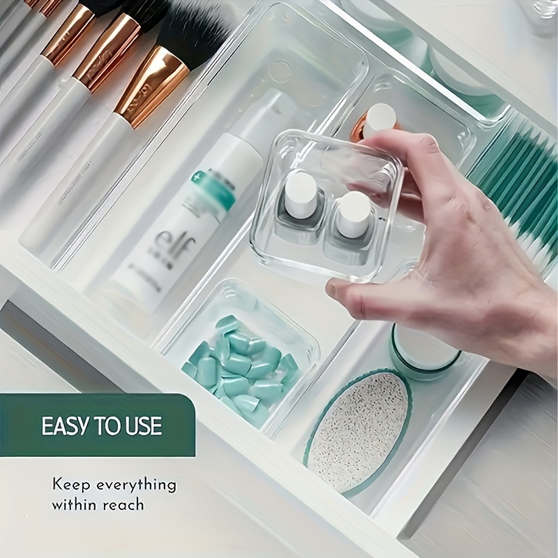 25 44pcs deluxe desktop drawer organizer set transparent multifunctional storage boxes for bathroom bedroom living   saving adjustable stackable and easy to   for household clutter storage and organization Product details 5