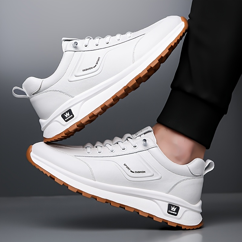 Men's Four-Season New Sneakers, Casual Shoes with Breathable Soft Sole and Anti-Slip Design, Fashionable White Shoes