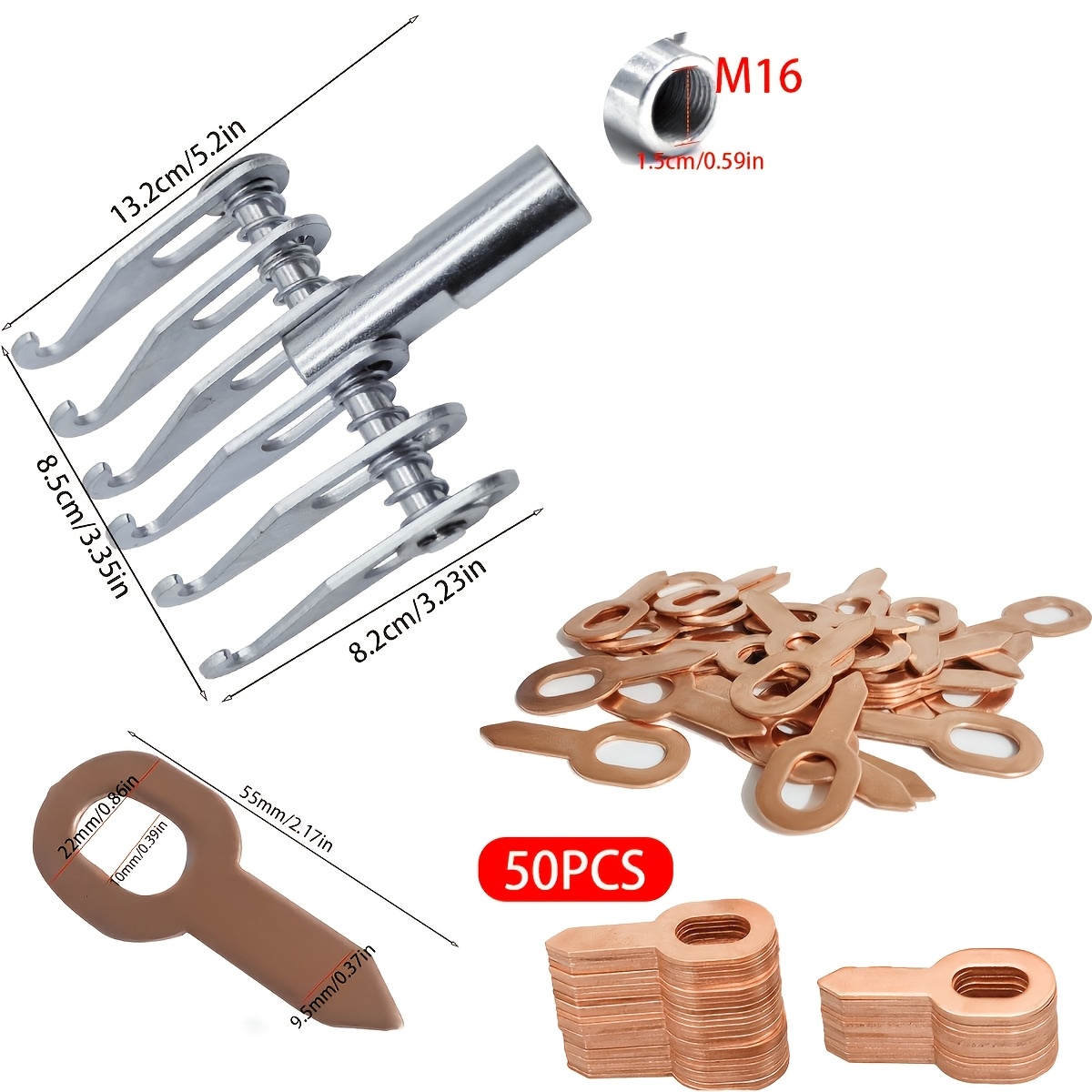 TEMU 90pcs/50pcs   Hook Set - Multi-claw Hook Puller Dent Repair Pull Row, Claw Hook, Car Body Dent Repair Hook, Sheet Metal Repair Washer, Ot Sheet