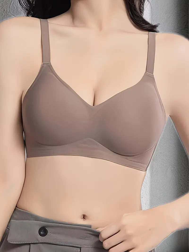 3pcs womens wireless push up bras set seamless t shirt style with palm support medium lift non removable pads soft nylon spandex blend thin straps black beige ideal for daily wear special occasions Product details 4
