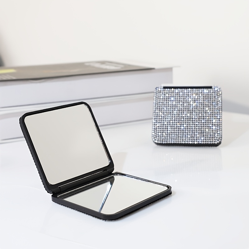 TEMU Encrusted Double-sided Makeup Mirror, Portable Travel Makeup Mirror